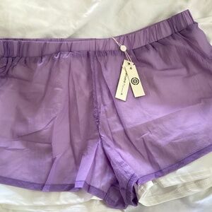 Max Studio purple and white shorts